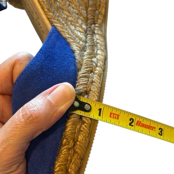 Gaimo Royal Blue Suede Jute Wedge Espadrilles 37 / 6 - Picture 10 of 10